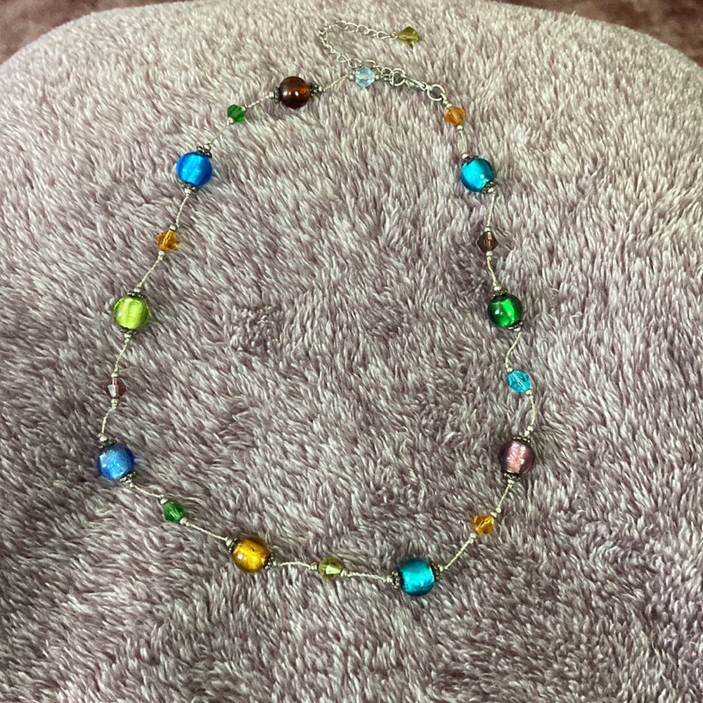 Multi color bead necklace